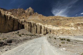 Road in Himalayas. Spiti Valley, Himachal Pradesh, India, Asia