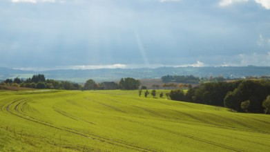 Autumnal field landscape near Possendorf in the Eastern Ore Mountains