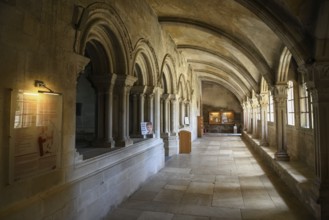 Cloister of the early Gothic basilica of Sainte-Marie-Madeleine, Vézelay, Yonne department,