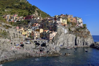 Fishing village of Manarola, district of Riomaggiore, Cinque Terre, province of La Spezia, Liguria,