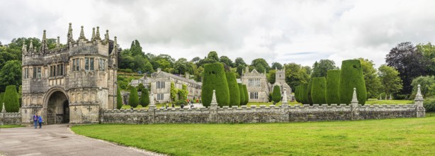 Panorama of Lanhydrock House and Garden, Bodmin, Cornwall, England, UK