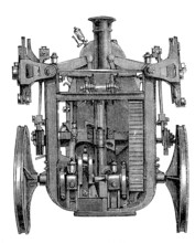 Aeronautical navigation device, Appareil de Navigation Aerienne, System Kaufmann, detail, 1869,