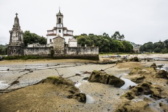 Church and cemetery by the sea, Parroquia de Nuestra Señora de los Dolores, near Llanes, Asturias,