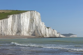 Cuckmere Haven, The Seven Sisters chalk cliffs, South Downs, England, United Kingdom, Europe