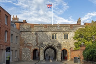 British Flag, Kings Gate, Winchester, Hampshire, England, United Kingdom, Europe