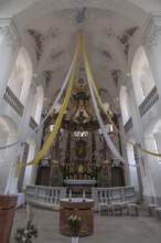 Rococo high altar, 1761, in the pilgrimage church of Maria Limbach, built 1751-1755, Limbach, Lower