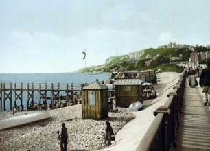 The Sea Boulevard, Le Havre, France, c. 1890, Historic, digitally enhanced reproduction of a