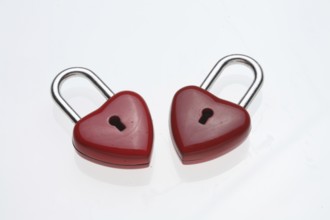 Two small red padlocks