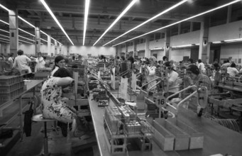 The production of electronic devices by female workers at the Siemens company on 23.11.1974 in