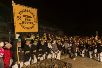 Miners pay their respects on the Schlossplatz