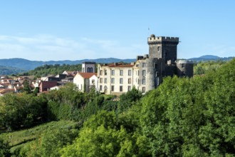 View of the castle of Chateaugay. Puy de Dome department. Auvergne Rhone Alpes. France