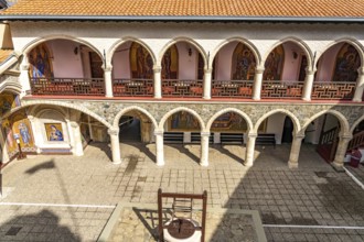 Fountain in the courtyard of Kykkos Monastery in the Troodos Mountains, Cyprus, Europe