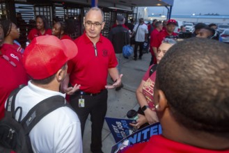 Sterling Heights, Michigan USA, 12 July 2023, United Auto Workers President Shawn Fain began