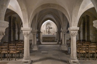 Crypt with crucifix, St Peter and Paul Cathedral, Naumburg, Saxony-Anhalt, Germany, Europe