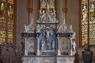 Interior view of the Lutheran Parish Church of St. Mary, also called Stadtpfarrkirche, Marburg an