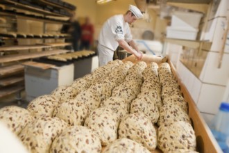 Master baker Dietze Jr. baking stollen