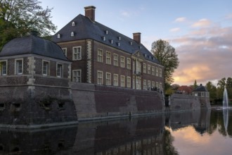 Baroque and moated castle Ahaus, today seat of the Technical Academy Ahaus, Ahaus, Münsterland,