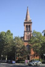 Neo-Renaissance Protestant Town Church, Höchst, Main, Frankfurt, Hesse, Germany, Europe