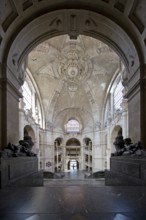 Neues Rathaus, interior view, Wilhelminian palace-like magnificent building in eclectic style,