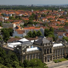 View of the Landesmuseum Hannover, Lower Saxony, Germany from the Town Hall Tower