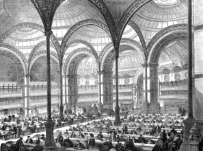 The New Reading Room in the Royal Library in Paris, 1869, France, Historic, digitally restored