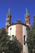 Old Town of Würzburg, St. Kilians Cathedral, Absis and the South Tower, Würzburg, Lower Franconia,