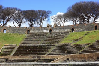 The theatre, Pompeii, ancient city in Campania on the Gulf of Naples, buried during the eruption of