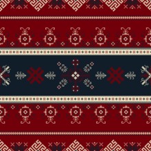 Traditional Latvian embroidery seamless pattern, vector illustration