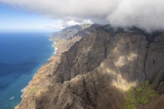 Aerial view Napali Coast, Kauai, Hawaii, USA, North America