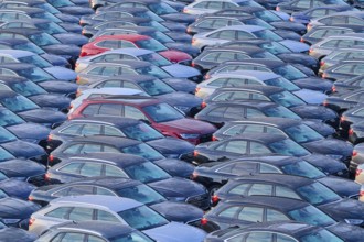 Large number of cars on assembly point, Brand Audi, Germany, Europe