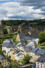 Overlook over the Unesco world heritage sight the old quarter of Luxembourg, Luxembourg, Europe