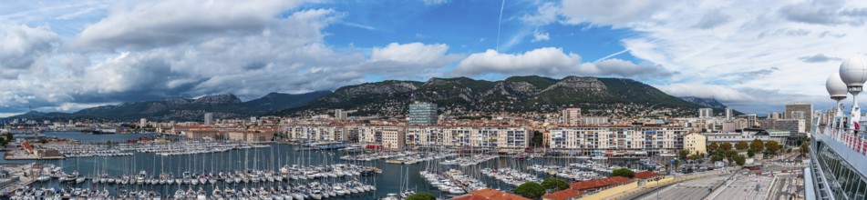 Panorama of Port of Toulon, France, Europe