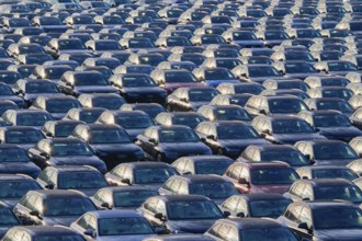 Large number of cars on assembly point, Brand Audi, Germany, Europe