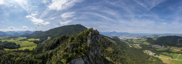 View from the summit of Nockstein to Gaisberg, Osterhorngruppe, Flachgau, Land Salzburg, Austria,