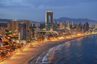 Skyline of Benidorm with the high-rise Intempo, with 192 metres the highest residential building in