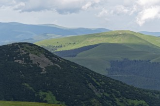 View from Papusa Peak on the mountains of the Fagaras Mountains, also called Fogaras Mountains, s