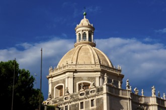 Dome, Cathedral, Catania, Old Town, Baroque Old Town, East Coast, Sicily, Italy, Europe