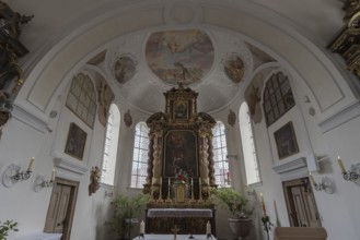 Chancel of the Parish Church of St. Moritz, Zell (Ostallgäu), Bavaria, Germany, Europe