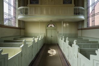 Interior photograph, Remonstran Church in Friedrichstadt, North Frisia, Schleswig Holstein,