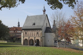 UNESCO Carolingian Monastery with King's Hall in Autumn, Lorsch, Bergstrasse, Hesse, Germany,