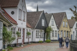 Old buildings, Süderholmstraße, historic fishermen's settlement Holm, Schleswig,