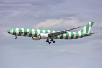 A Condor Airbus A330-900 aircraft with the registration number D-ANRD at Frankfurt Airport,