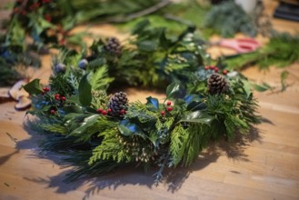 Bound Advent wreath, handmade, Germany, Europe