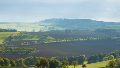 Autumnal field landscape near Possendorf in the Eastern Ore Mountains