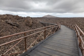 Lava landscape, Timanfaya National Park, Lanzarote, Canary Islands, Spain, Europe