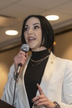 Chicago, Illinois, Teamsters Vice President Lindsay Dougherty speaks at the annual convention of