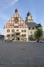 Old town hall built 1382 at the Altmarkt, Plauen, Vogtland, Saxony, Germany, Europe