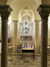 Clermont Ferrand. Crypt of the romanesque church of Notre Dame du Port. Puy de Dome department.