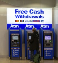 ATM free cash withdrawals machines at South Terminal, London Gatwick airport, England, UK