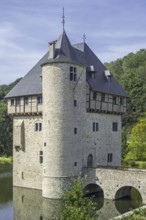 13th century Château des Carondelet, medieval moated donjon in the village Crupet, Assesse,